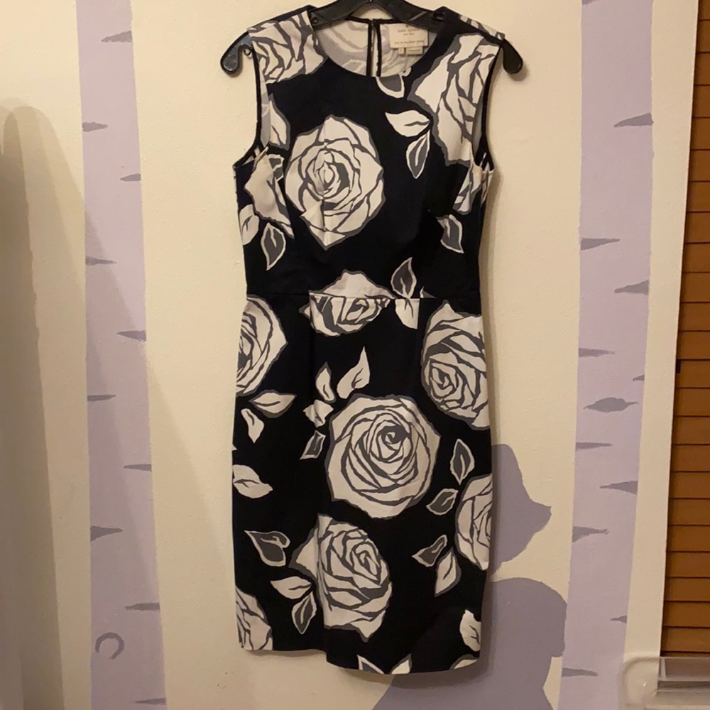 Kate Spade Black and White Rose Dress